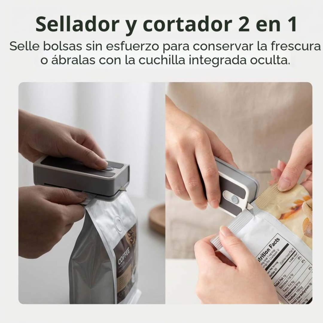 Mini Selladora de Bolsas Recargable y Magnético